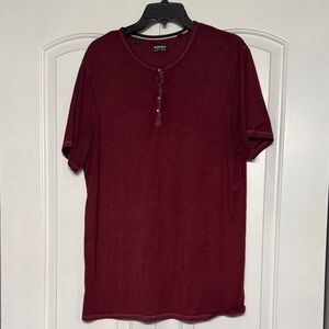 Buffalo David Bitton Burgundy Henley Shirt